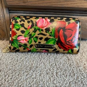 Betsey Johnson animal print and floral wallet